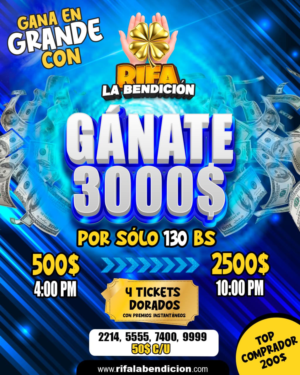 Rifa la Bendición | ¡Gana hasta $3,000 dólares!